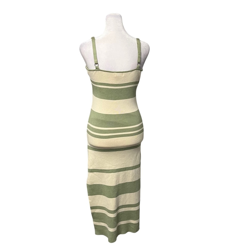 Mable Green Cream Knit Cutout Midi Dress Size Large - Picture 6 of 9
